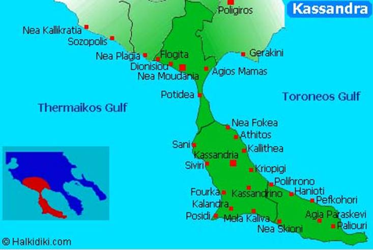 Halkidiki Kasandra, mapa, Kalitea