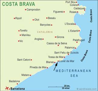  costa brava - Spanija, mapa, letovanje 2024